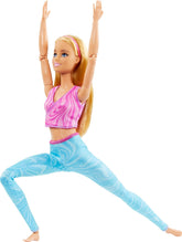 Barbie Made to Move Fashion Doll with Blonde Hair Wearing Removable Pink Sports Top & Blue Yoga Pants, 22 Bendable Joints